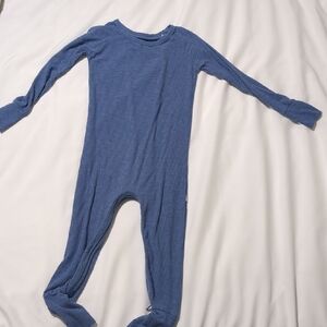 Little sleepies Cozy Blue Ribbed Kids Footie